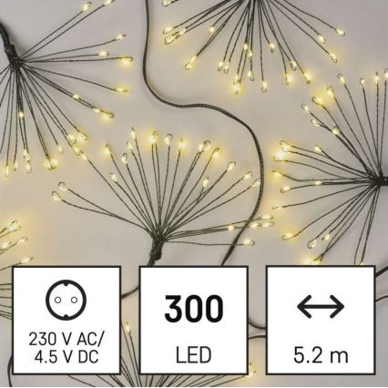 LED-Weihnachtslichterkette 300 LEDs 5,2+3 m warmweiß