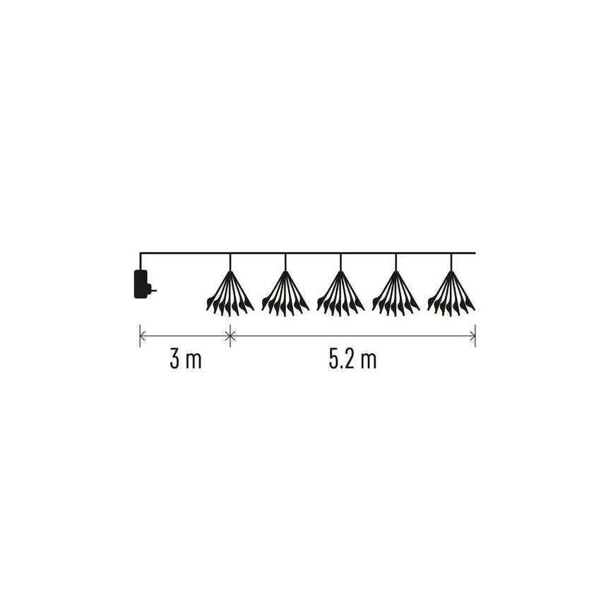 LED-Weihnachtslichterkette 300 LEDs 5,2+3 m warmweiß