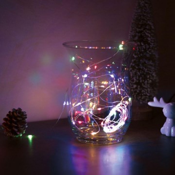 LED-Weihnachtslichterkette 50xLED/3xAA 5,25m mehrfarbig