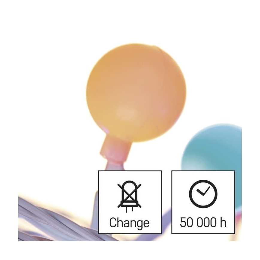 LED-Weihnachtslichterkette für den Außenbereich 40xLED/9m IP44 mehrfarbig