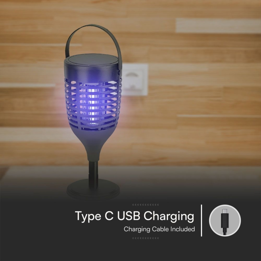 LED Zappatrice solare per insetti 3in1 LED/1,3W/3,7V IP24 20 mm 2200 mAh