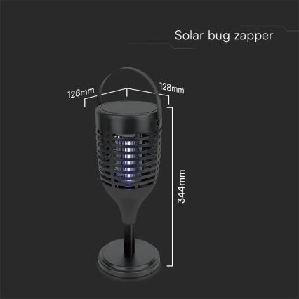 LED Zappatrice solare per insetti 3in1 LED/1,3W/3,7V IP24 20 opaco