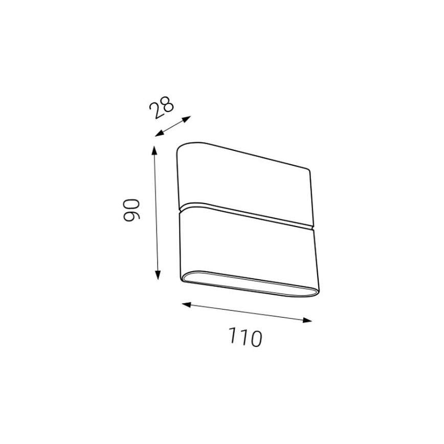 LED2 - Applique LED da esterno FLAT 2xLED/3W/230V antracite IP54