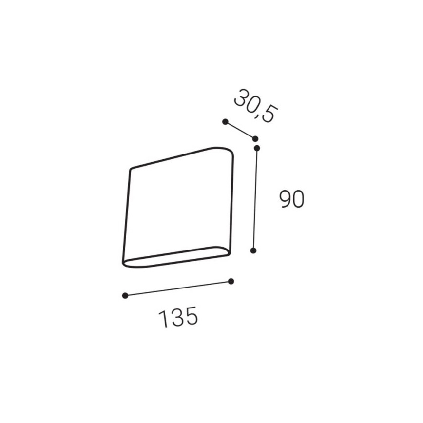 LED2 - Applique murale extérieure FLAT 2xLED/3W/230V IP65 3000K/4000K/5700K noir