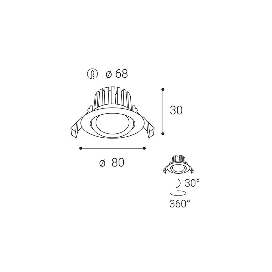 LED2 – Dimmbare LED-Einbauleuchte für das Badezimmer MAX LED/8W/230V 3000K IP65