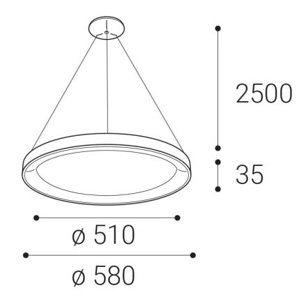 LED2 - Lampadario a LED su una stringa BELLA LED/48W/230V 3000K/4000K bianco