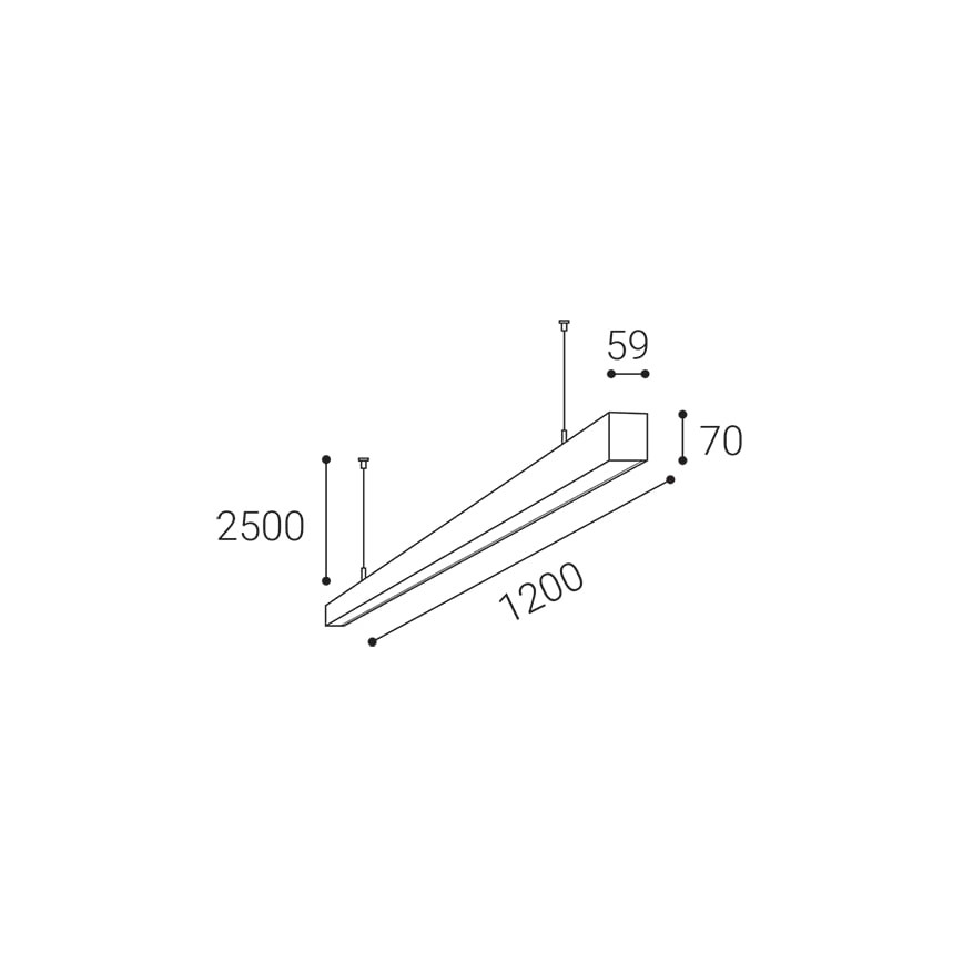 LED2 - Lampadario a LED su una stringa NOLI LED/40W/230V 3000K/3500K/4000K nero