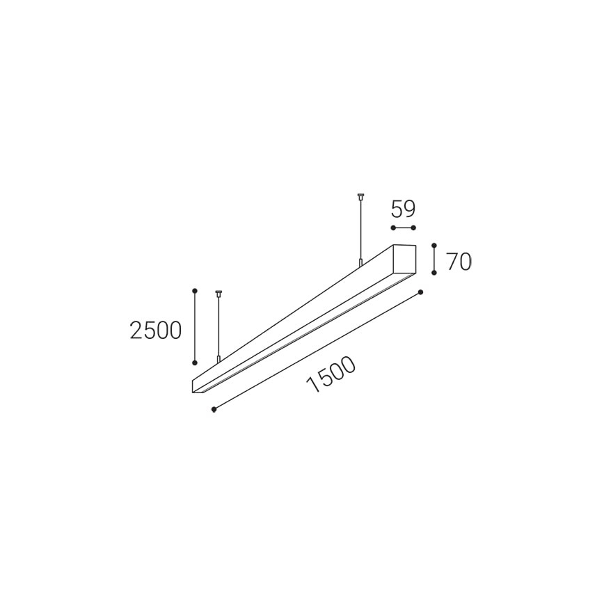 LED2 - Lampadario a LED su una stringa NOLI LED/60W/230V 3000K/3500K/4000K bianco