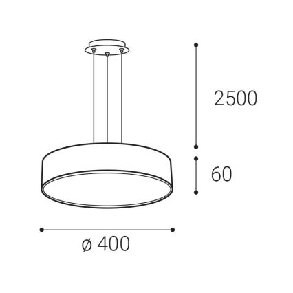 LED2 - Lampadario LED a cavo MONO SLIM LED/30W/230V 3000K/4000K Ø 40 cm bianco