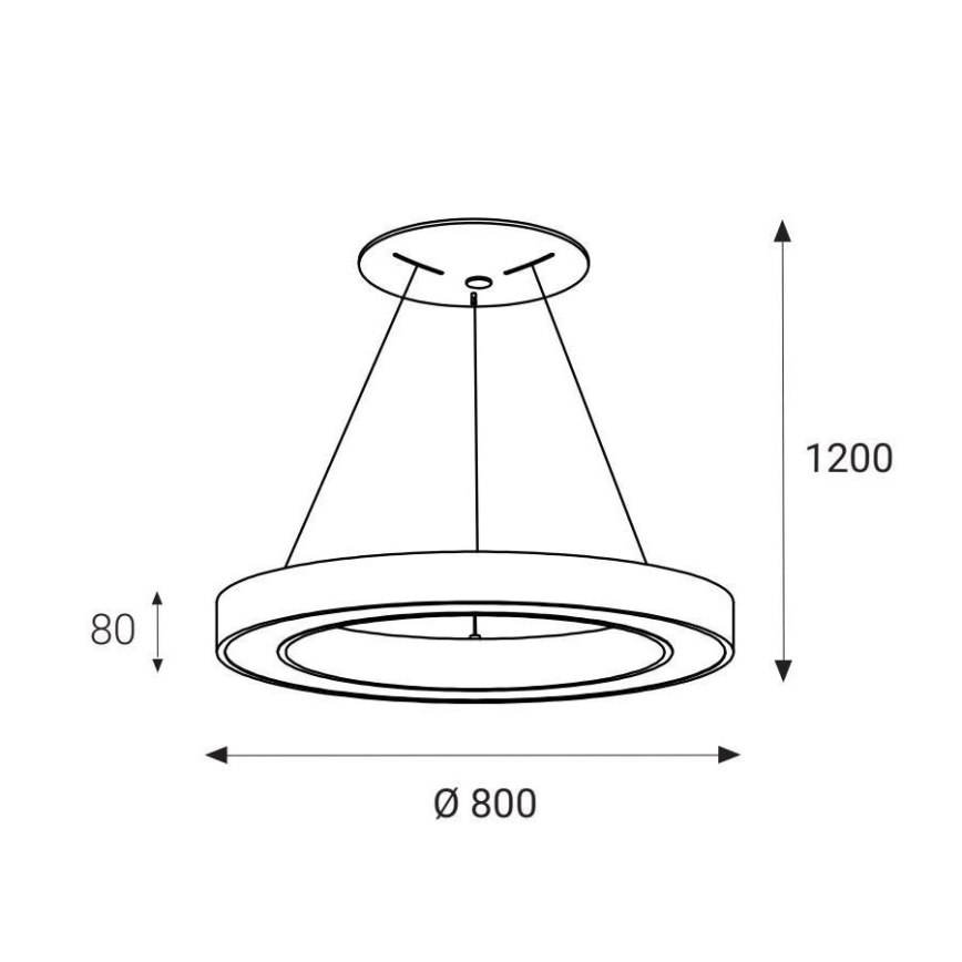 LED2 - Lampadario LED a sospensione con filo SATURN LED/80W/230V 3000K diametro 80 cm bianco