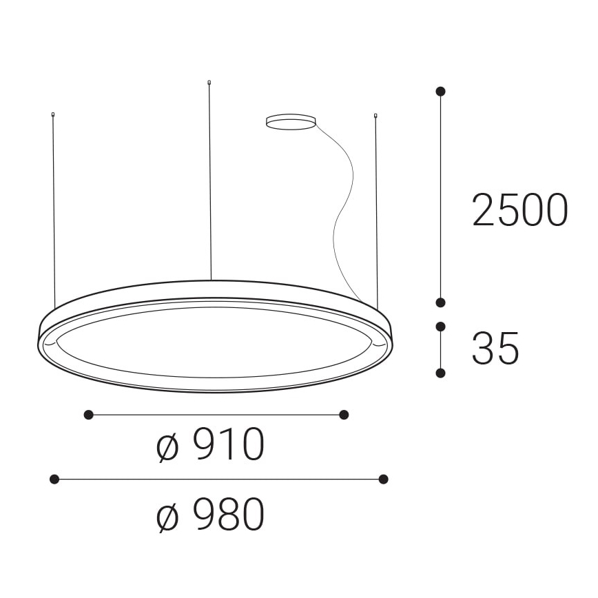 LED2 - Lampadario LED dimmerabile su una stringa BELLA LED/80W/230V 3000K/4000K bianco