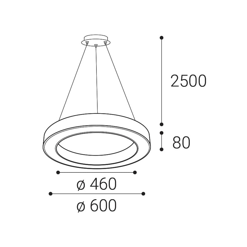 LED2 - Lampadario LED dimmerabile su una stringa SATURN LED/50W/230V 3000K/4000K bianco