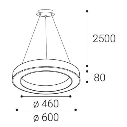 LED2 - Lampadario LED dimmerabile su una stringa SATURN LED/50W/230V 3000K/4000K nero