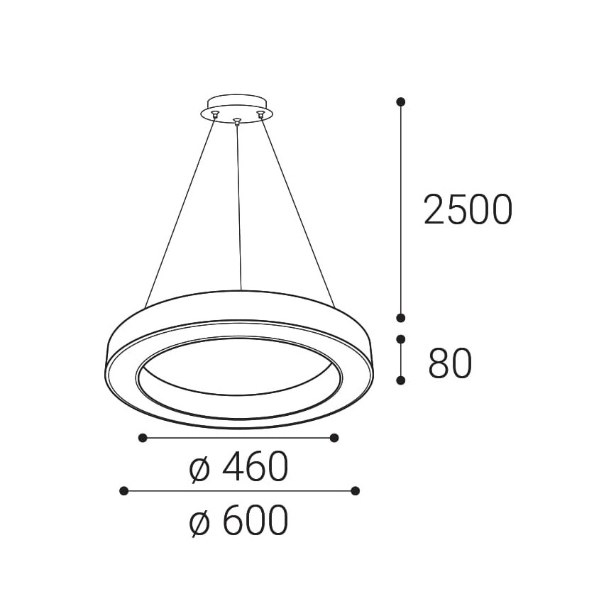 LED2 - Lampadario LED dimmerabile su una stringa SATURN LED/50W/230V 3000K/4000K nero