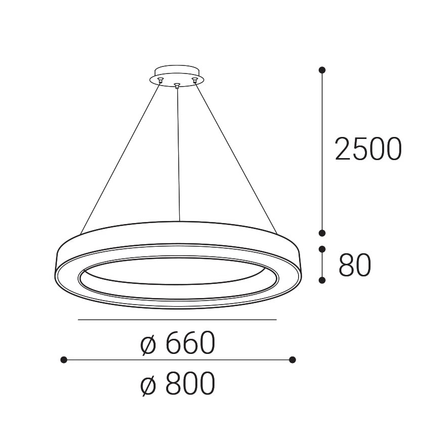 LED2 - Lampadario LED dimmerabile su una stringa SATURN LED/60W/230V 3000K/4000K nero