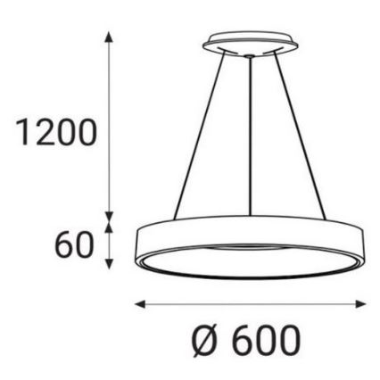 LED2 - Lampadario LED su filo BELLA LED/50W/230V 3000/4000K nero