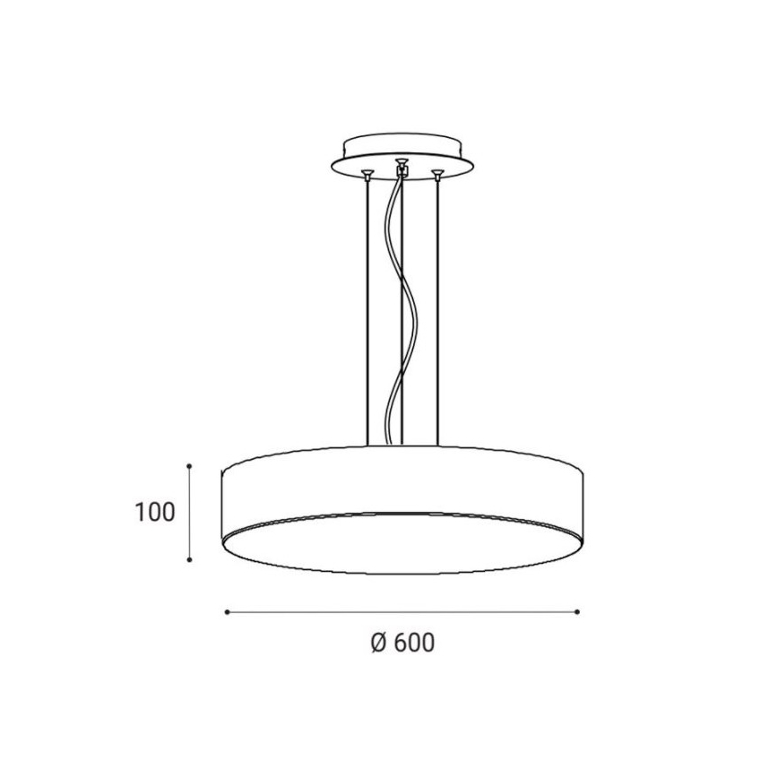 LED2 - Lampadario LED su filo MONO LED/60W/230V 3000/4000K nero