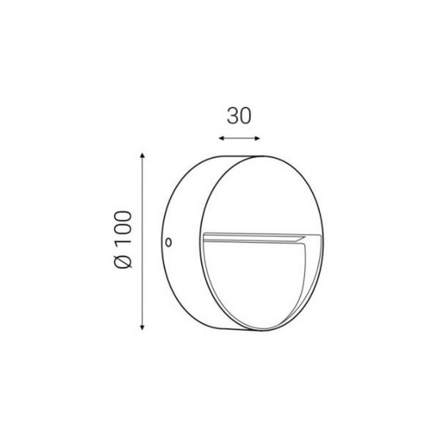 LED2 - LED Auβen-Wandbeleuchtung STEP ON LED/3W/230V IP54