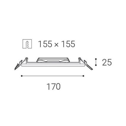 LED2 - LED-Badezimmer-Einbauleuchte SLIM LED/15W/230V IP43 CRI 90