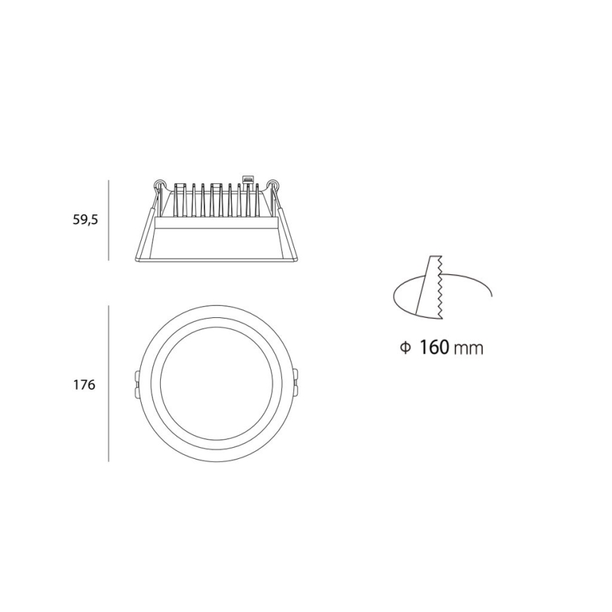 LED2 - LED-Badezimmer-Einbauleuchte ZETA LED/25W/230V 3000K IP44
