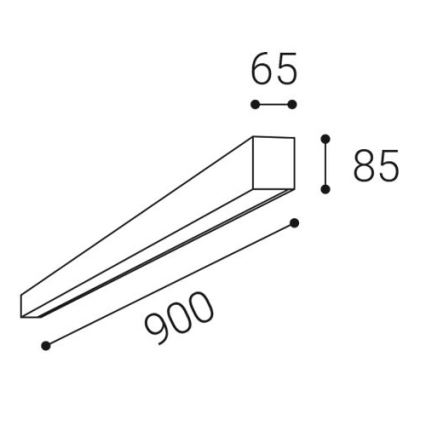 LED2 - LED-Deckenleuchte LINO LED/24W/230V 3000/3500/4000K 90 cm schwarz