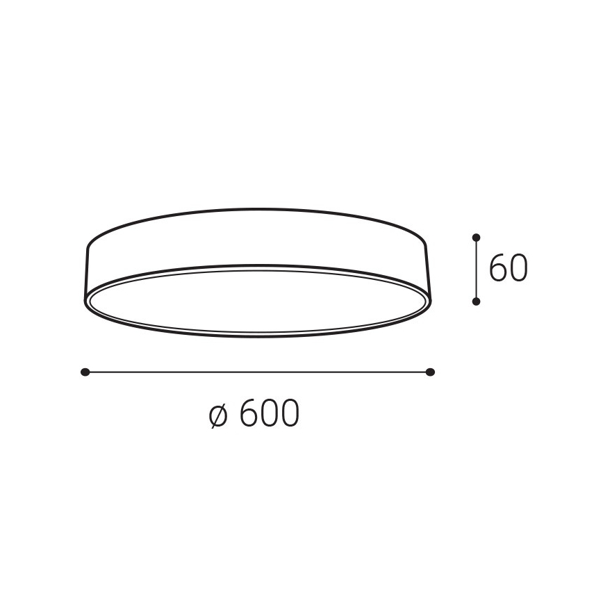 LED2 - LED-Deckenleuchte MONO SLIM LED/60W/230V 3000K/4000K Ø 60 cm schwarz