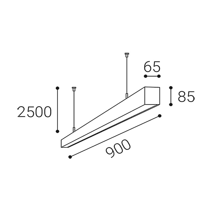 LED2 - LED-Hängeleuchte mit Seilaufhängung LINO LED/24W/230V 3000K/3500K/4000K 90 cm schwarz