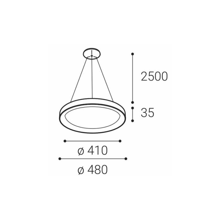 LED2 - LED-Kronleuchter an Schnur BELLA SLIM LED/38W/230V 3000/4000K schwarz
