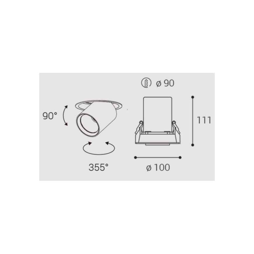 LED2 - LED suspended soffitto chiaro HIDE LED/20W/230V CRI 90 nero