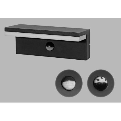 LED2 - Lampada da parete per esterni a LED con sensore HUGO LED/9W/230V IP54 3000K/4000K