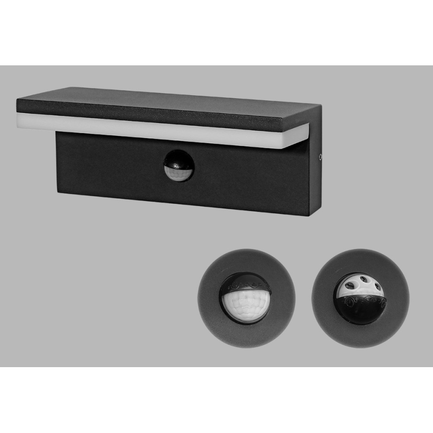 LED2 - Lampada da parete per esterni a LED con sensore HUGO LED/9W/230V IP54 3000K/4000K