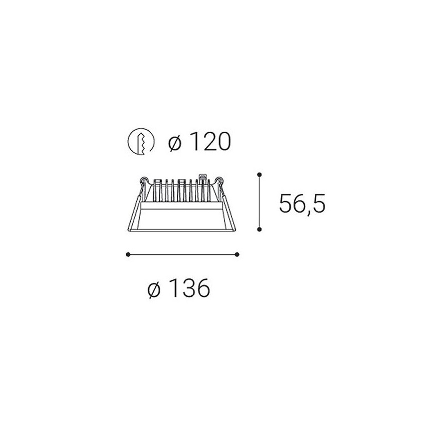 LED2-Luminaire encastrable de salle de bain à intensité variable ZETA LED/15W/230V 4000K IP44