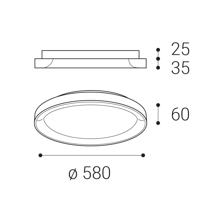 LED2 - Plafonnier BELLA LED/48W/230V 3000K/4000K marron