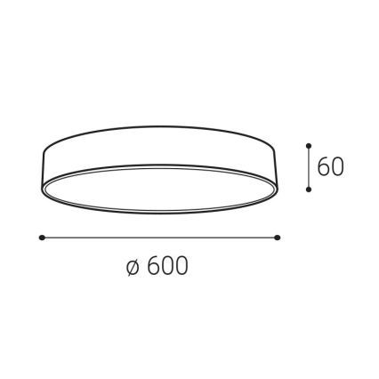 LED2 - Plafonnier LED MONO SLIM LED/60W/230V 3000K/4000K diam. 60 cm noir