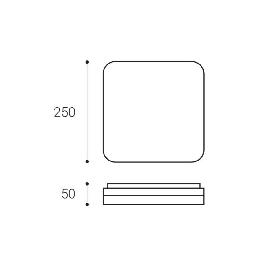 LED2 - Plafonnier LED SQUARE LED/12W/230V IP54 3000/4000/5700K