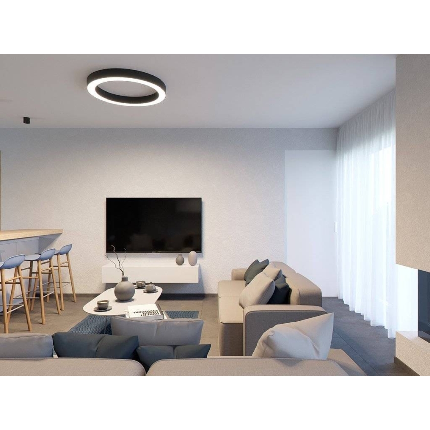 LED2 - Plafonnier SATURN LED/80W/230V 3000K/4000K noir