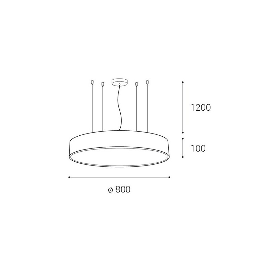 LED2 - Suspension filaire à intensité variable MONO LED/100W/230V 3000K/4000K noir