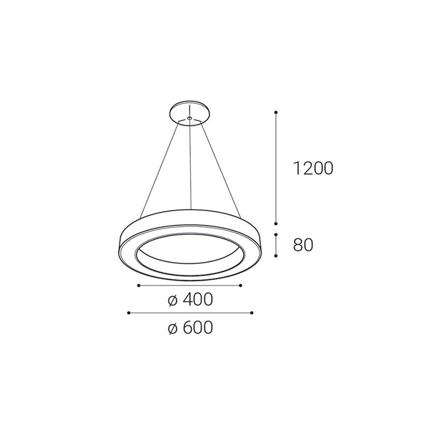 LED2 - Suspension filaire à intensité variable SATURN LED/50W/230V 3000K/4000K noir
