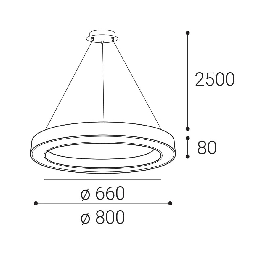 LED2 - Suspension filaire à intensité variable SATURN LED/60W/230V 3000K/4000K blanc