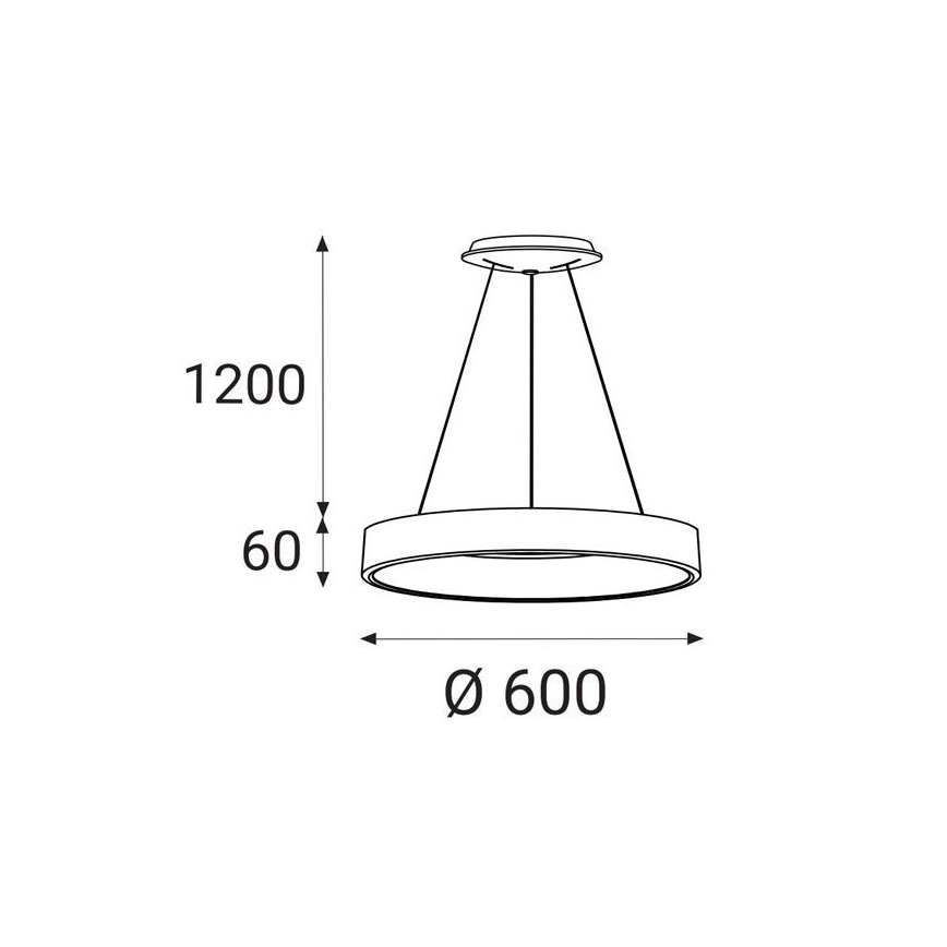 LED2 - Suspension filaire LED BELLA LED/50W/230V 3000K diam. 60 cm blanc