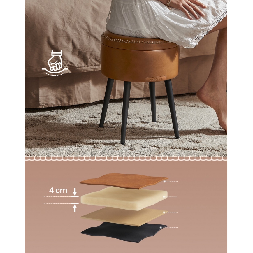 Lederhocker CORE, Cognac