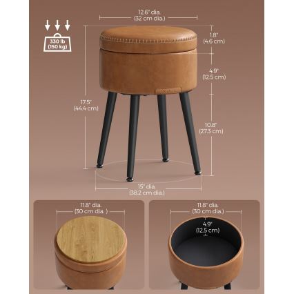 Lederhocker CORE, Cognac