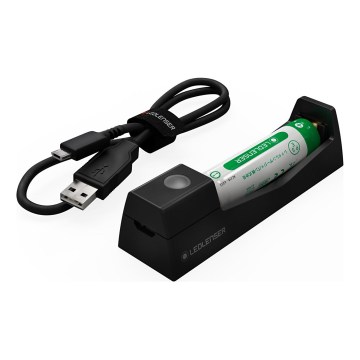 Ledlenser 500986 - Caricabatterie per 1xLi-ion 5V + batteria 750 mAh