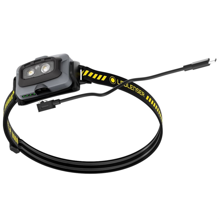 Ledlenser HF4R Work - Lampe frontale LED rechargeable à intensité réglable, batterie 1000 mAh, indice de protection IP68, 500 lm, 35 h d'autonomie, noire