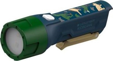 Ledlenser KIDBEAM4 DINO - Torcia dimmerabile a LED per bambini, 2x AAA, IP44, verde