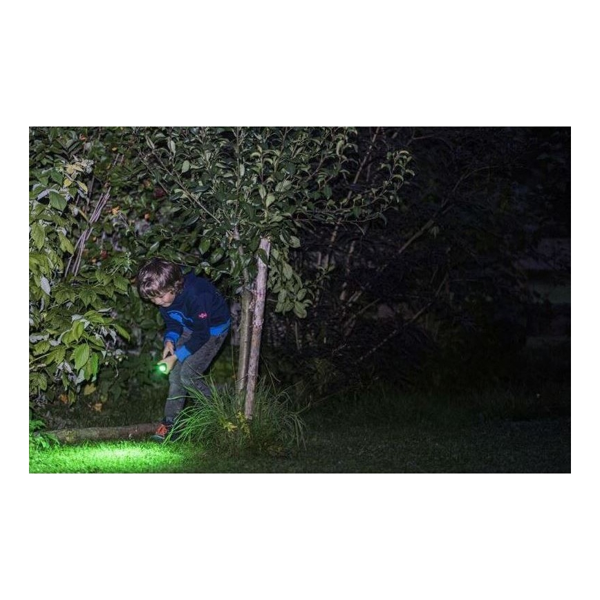 Ledlenser KIDBEAM4 DINO - Torcia dimmerabile a LED per bambini, 2x AAA, IP44, verde