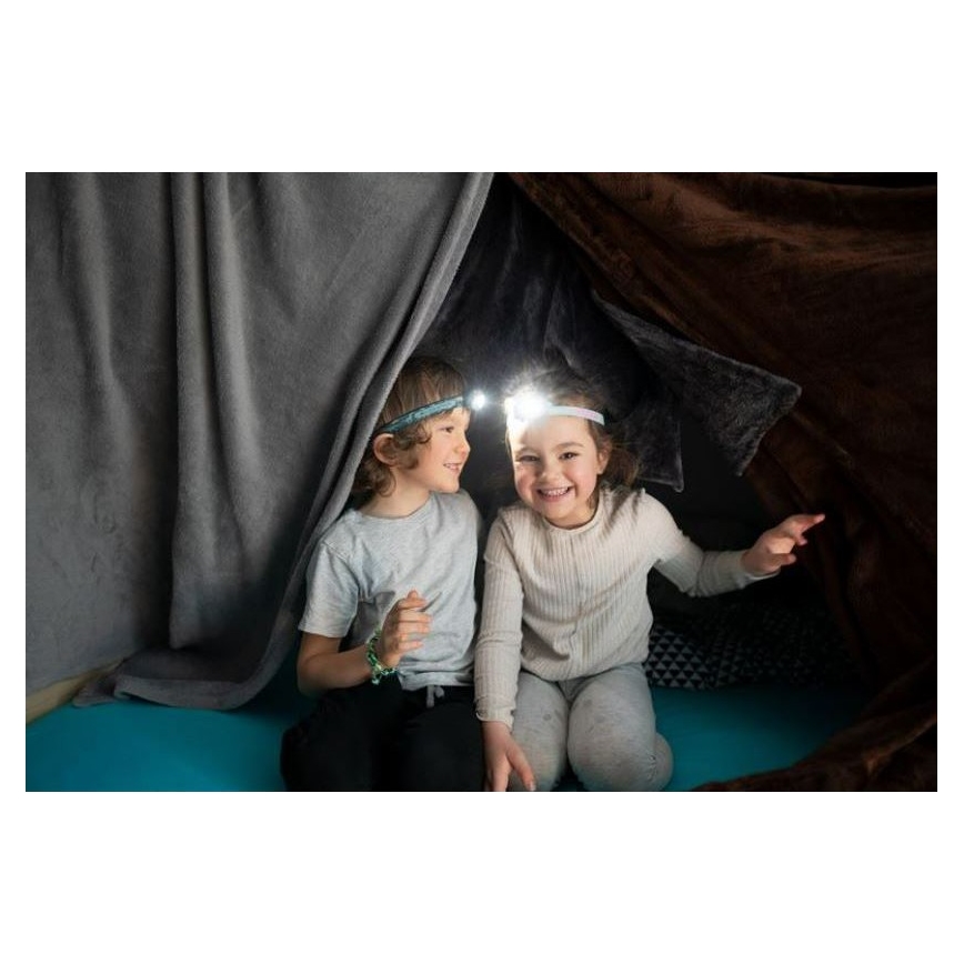 Ledlenser KIDLED2 RAINBOW - Lampe frontale pour enfant à LED dimmable, LED/1xAAA, IPX4, 40 lm, autonomie 20 h, violet