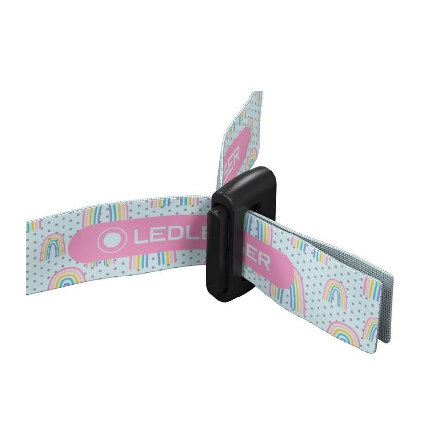 Ledlenser KIDLED2 RAINBOW - Lampe frontale pour enfant à LED dimmable, LED/1xAAA, IPX4, 40 lm, autonomie 20 h, violet