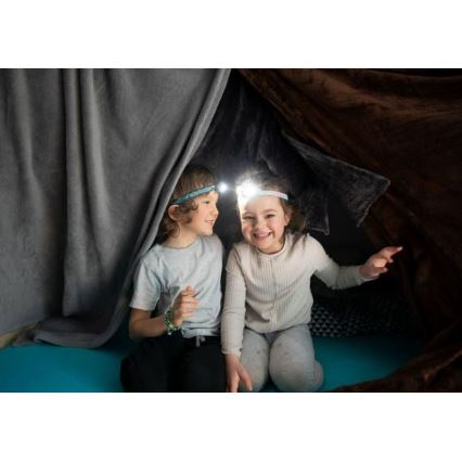 Ledlenser KIDLED4R RAINBOW - Lampada frontale ricaricabile per bambini a LED dimmerabile, 280 mAh, IPX4, 40 lm, 18 h, viola