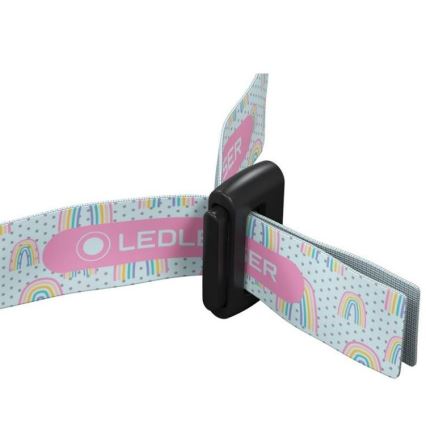 Ledlenser KIDLED4R RAINBOW - Lampada frontale ricaricabile per bambini a LED dimmerabile, 280 mAh, IPX4, 40 lm, 18 h, viola